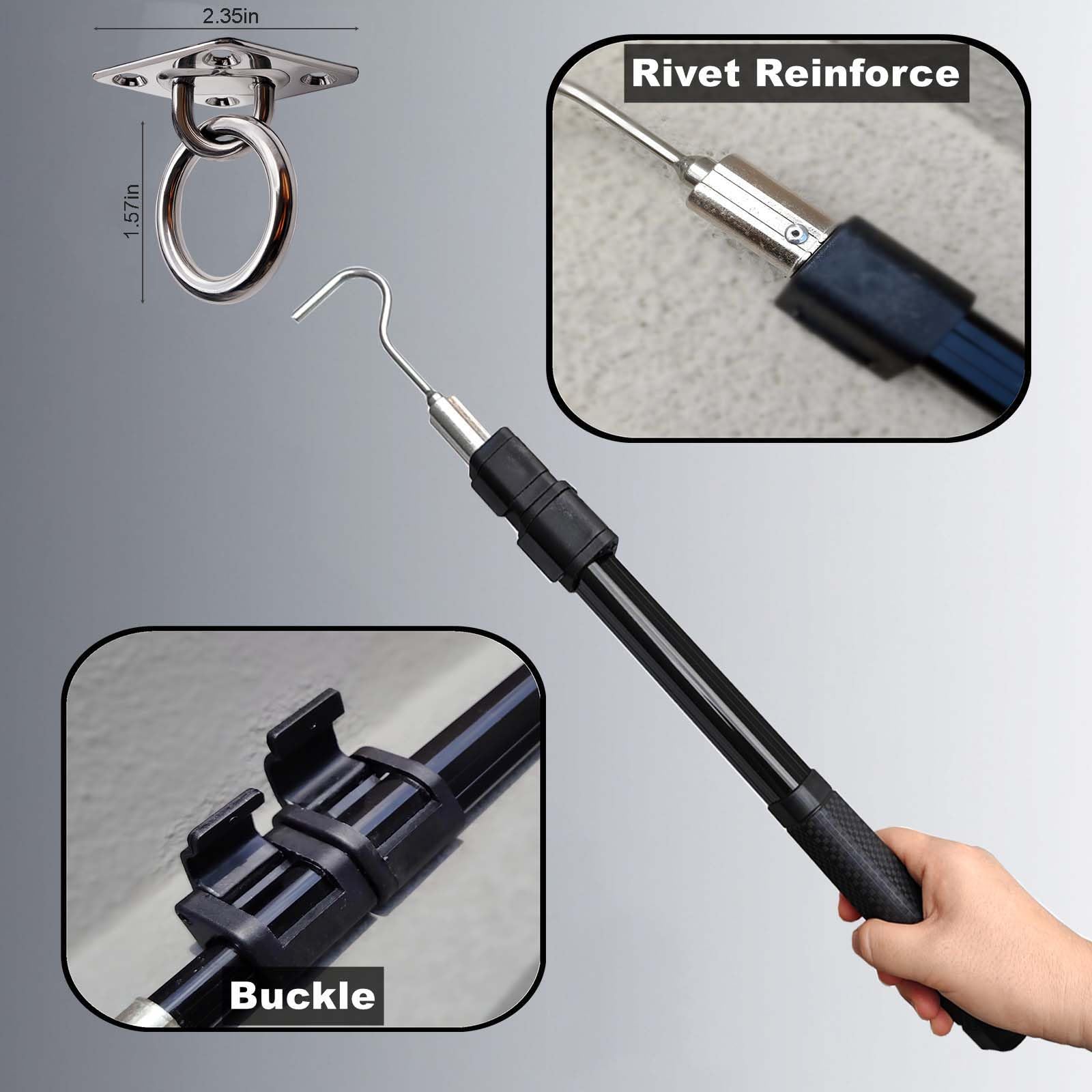 Bytcew stainless steel ring handle in durable pull tool