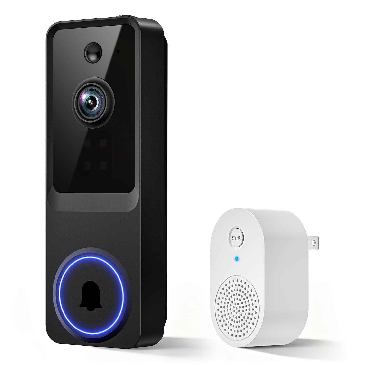 ByteSpin 1080P doorbell at the front door with crisp video for quick visitors.
