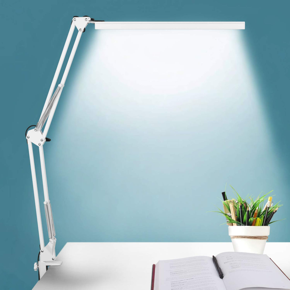 BZBRLZ LED desk lamp with a 16-inch head for precise nail art lighting