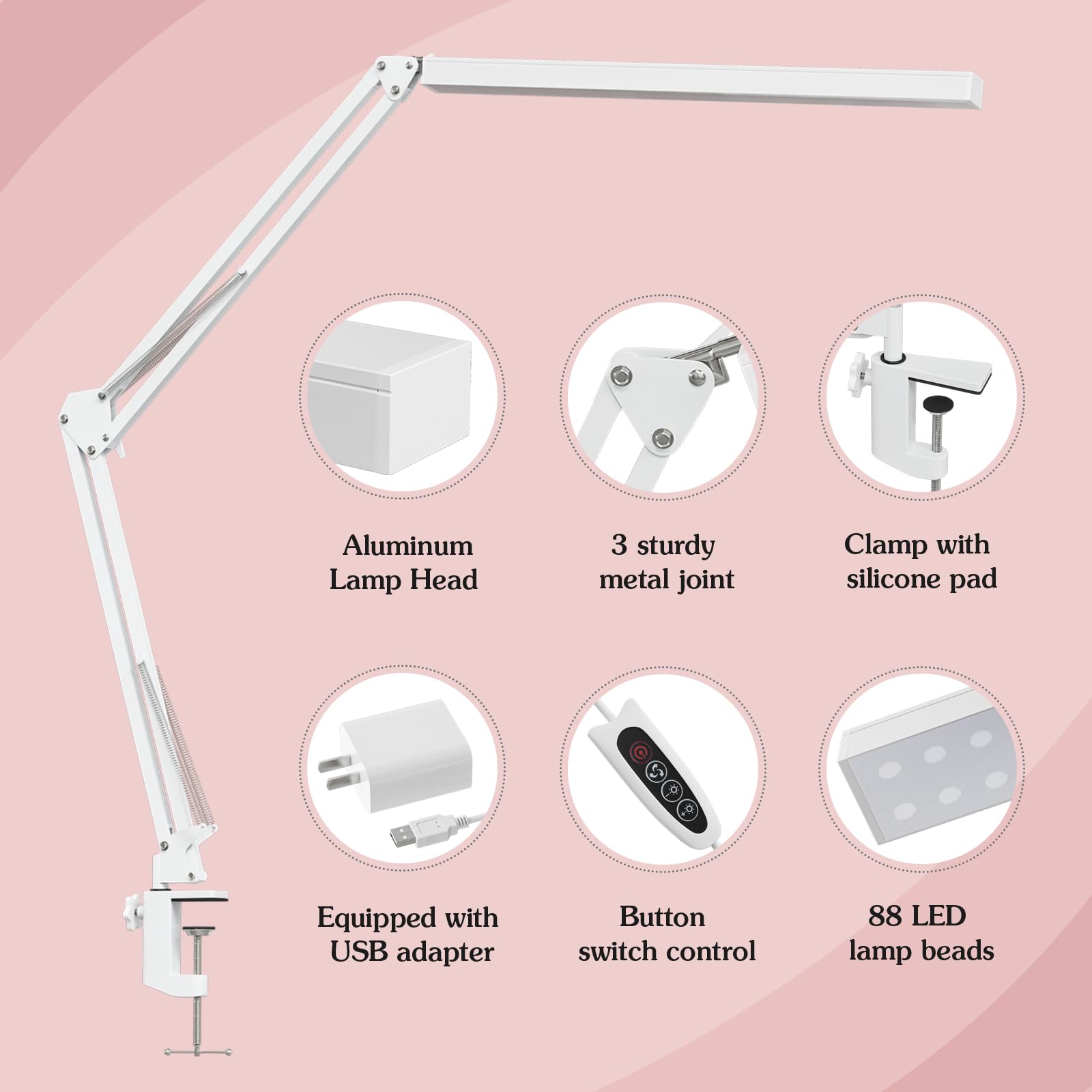 BZBRLZ LED lamp with 2.1 inch clamp for secure edge mounting