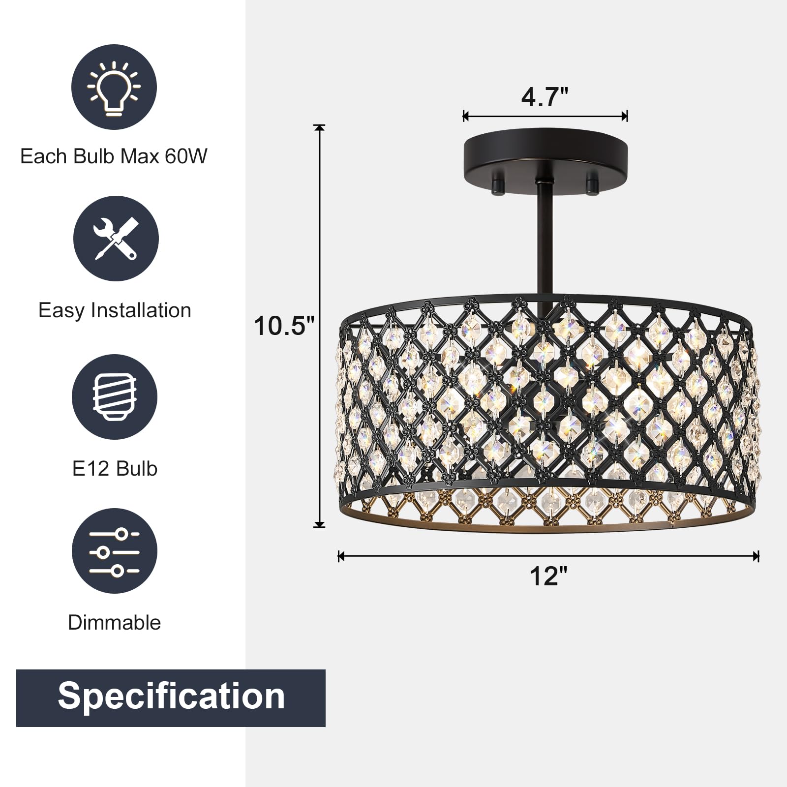 BZVESR dimmable ceiling light invites mood adjustable illumination.