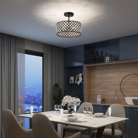 BZVESR 3-light crystal fixture enhances bedroom entryways.
