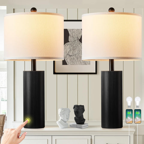 BZZMMB 24.5 inch black table lamps enhance living room ambience