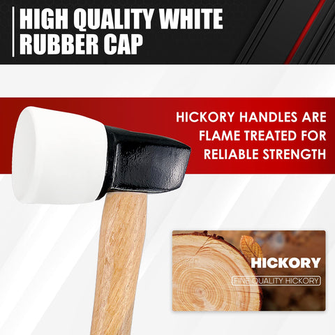 C&amp;T White Rubber Flooring Mallet handle; lightweight fiberglass for reduced fatigue.