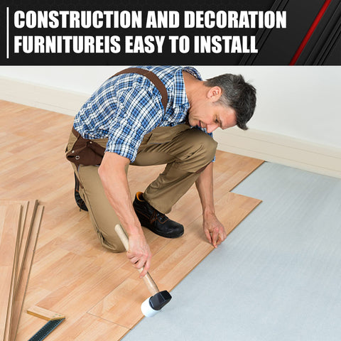 C&amp;T White Rubber Flooring Mallet on hardwood surface, reducing scratches.