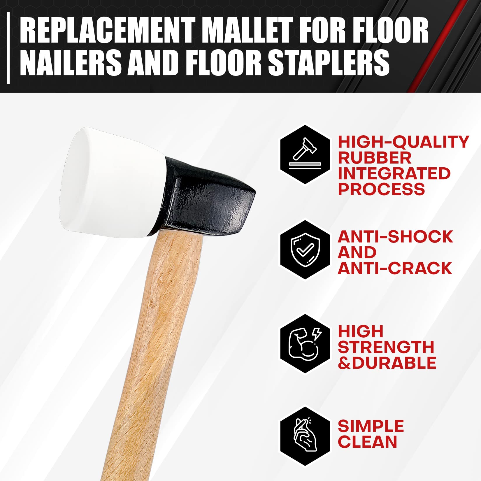 C&amp;T White Rubber Flooring Mallet used with flooring nailers for precise work.