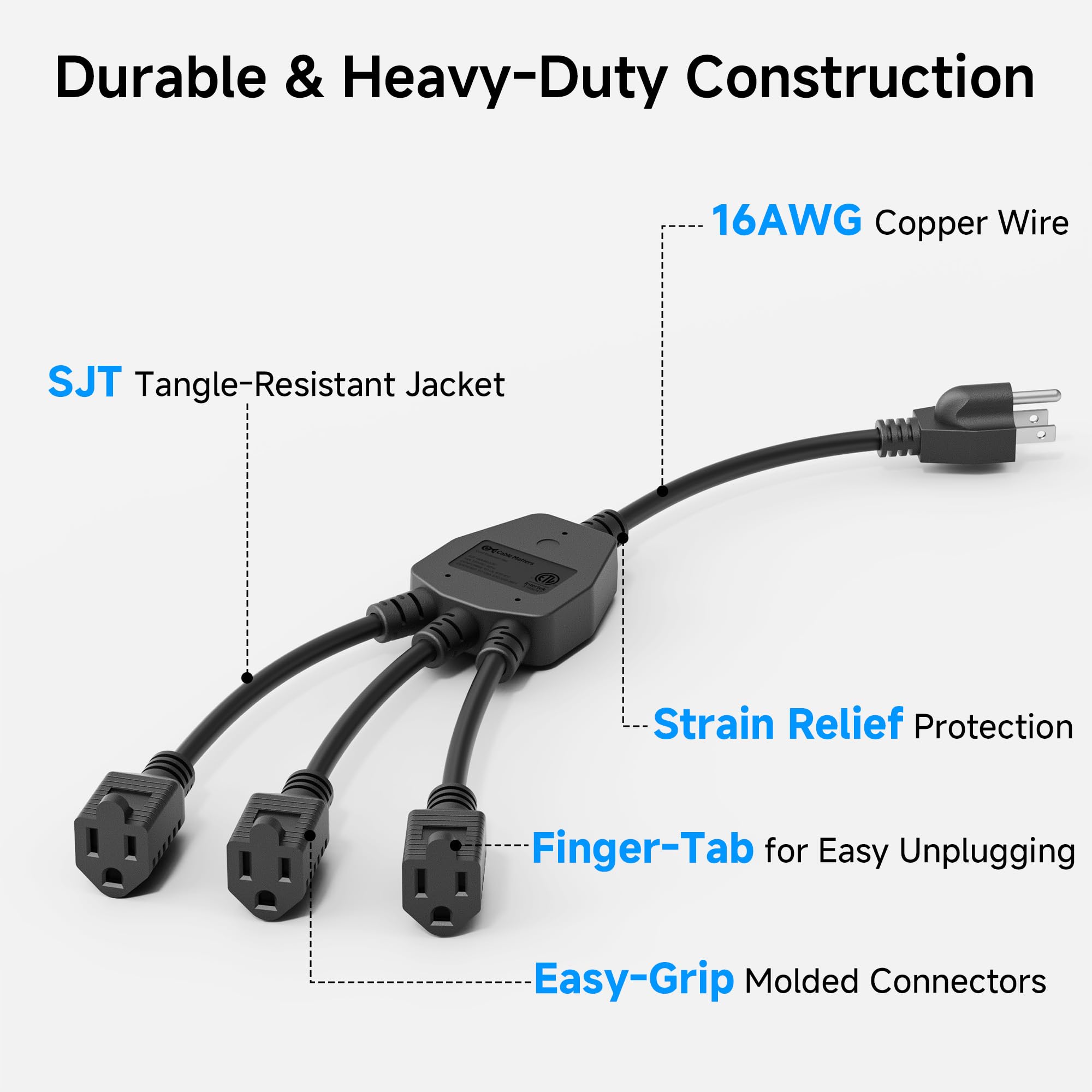 Cable Matters 2-pack packaging showing spare splitter cords.