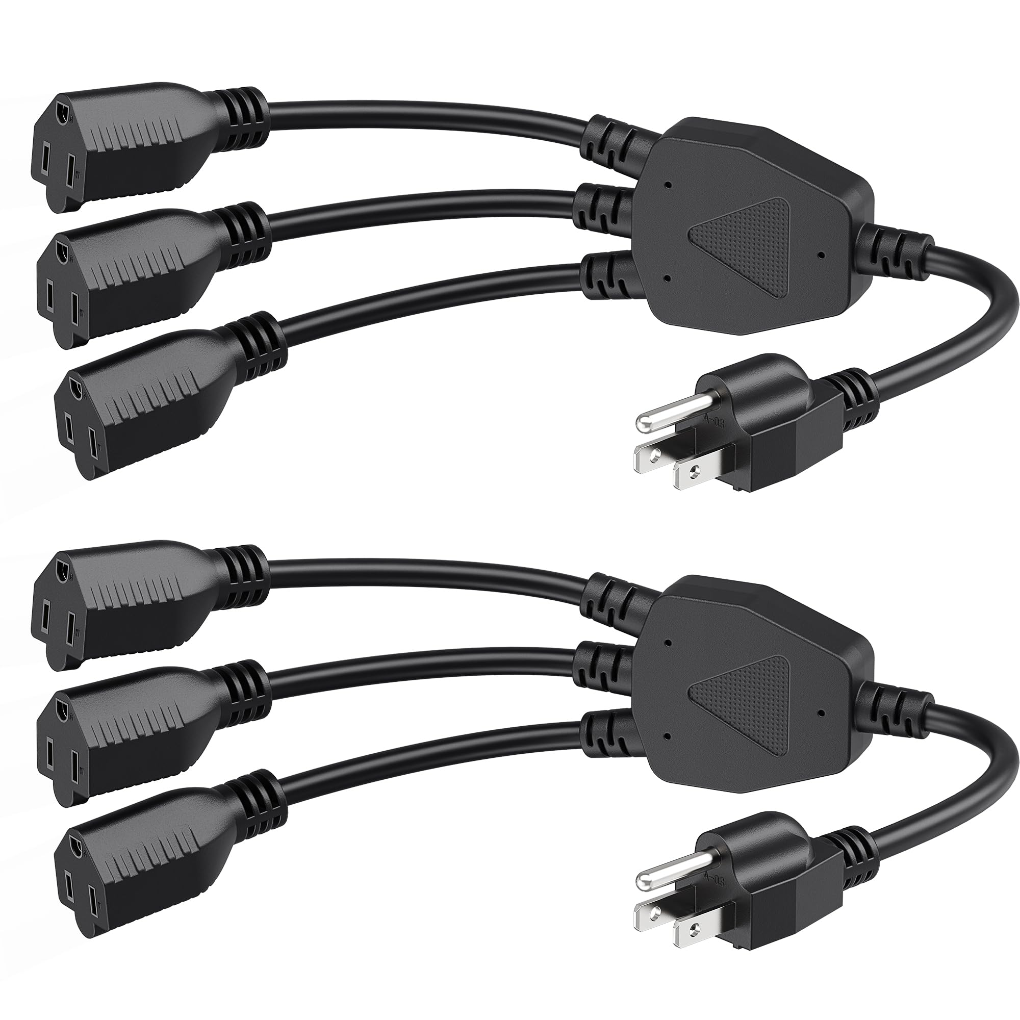 Cable Matters 3-outlet splitter cord with three grounded outlets for easy device expansion.