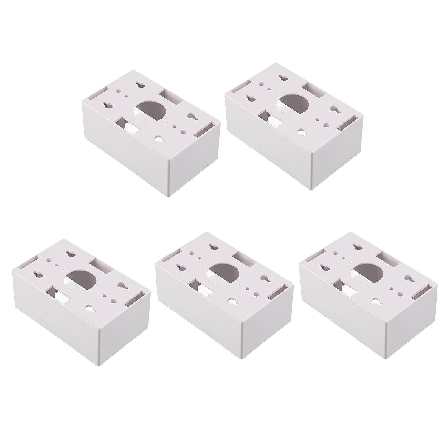 Cable Matters 5-pack white backbox front view for clean wall-mounted drops.