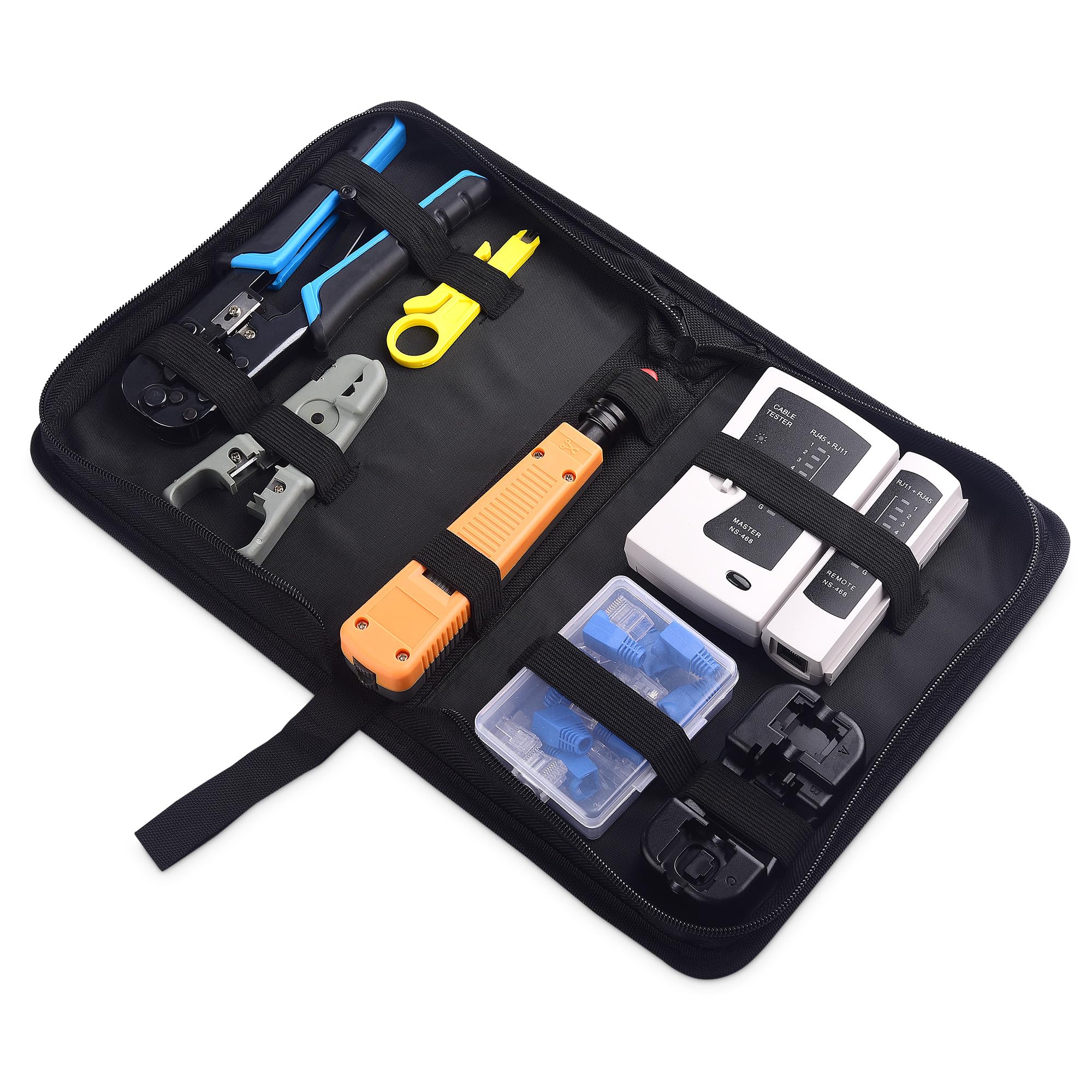 Cable Matters 7-in-1 network tool kit with crimp tool for quick field cable assembly.