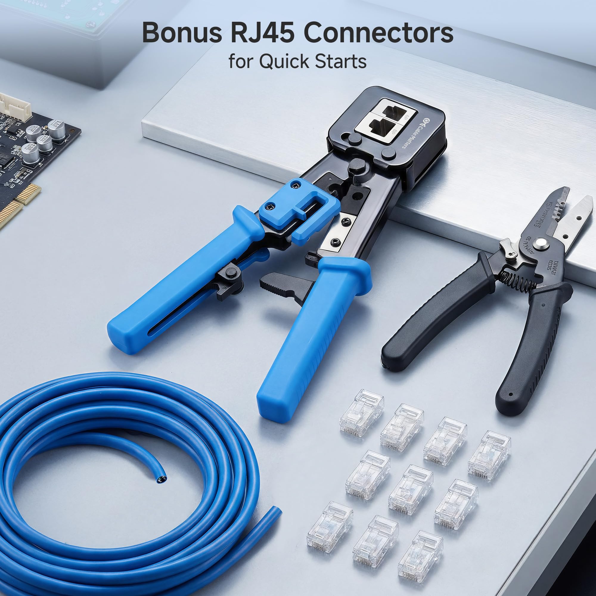 Ideal for IT pros and DIYers performing pass-through crimping on cables