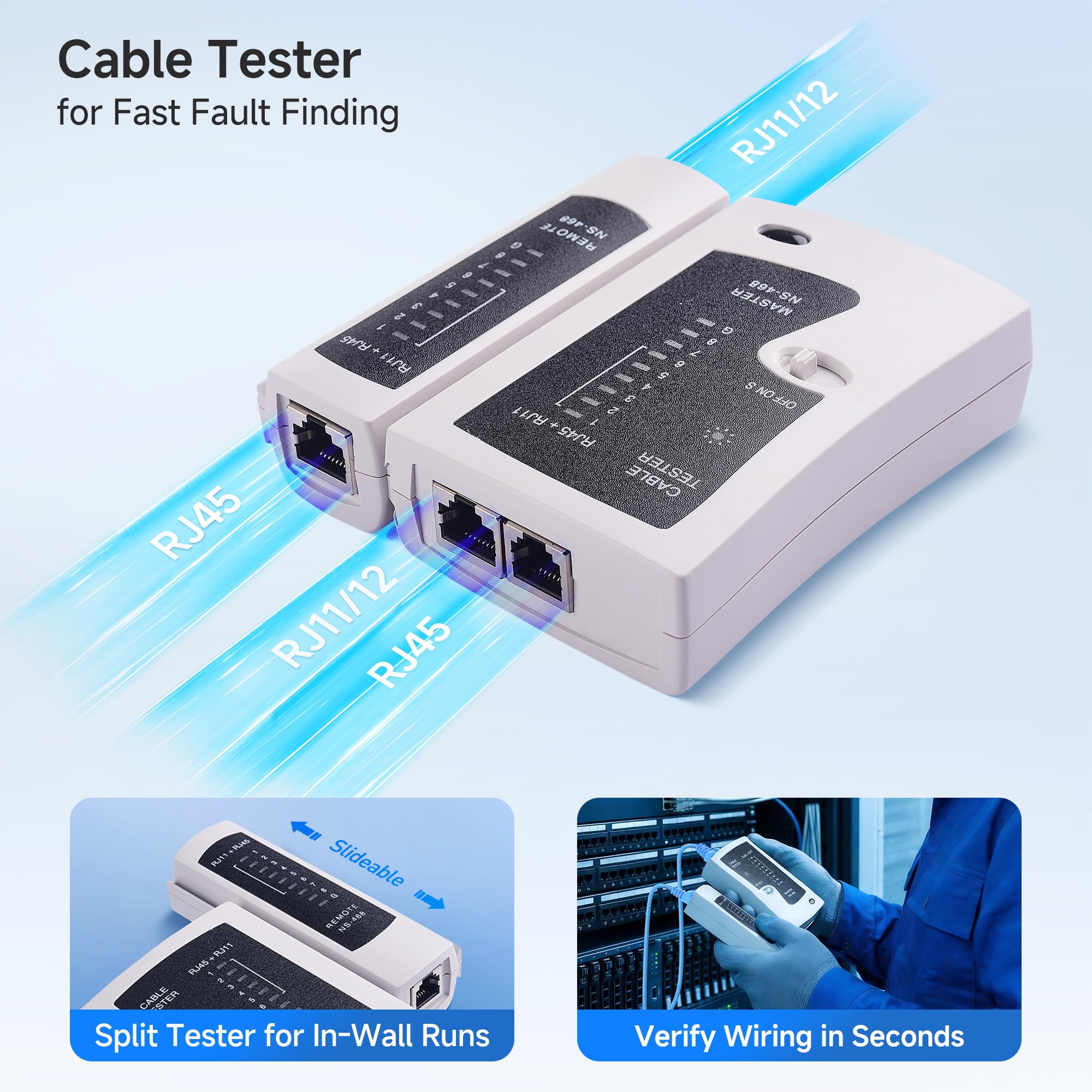 Cable Matters RJ45 connectors and boots kit for reliable plug-and-play installs.