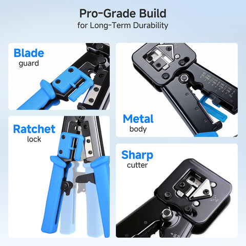 Soft grip handle reduces hand fatigue during longer terminations