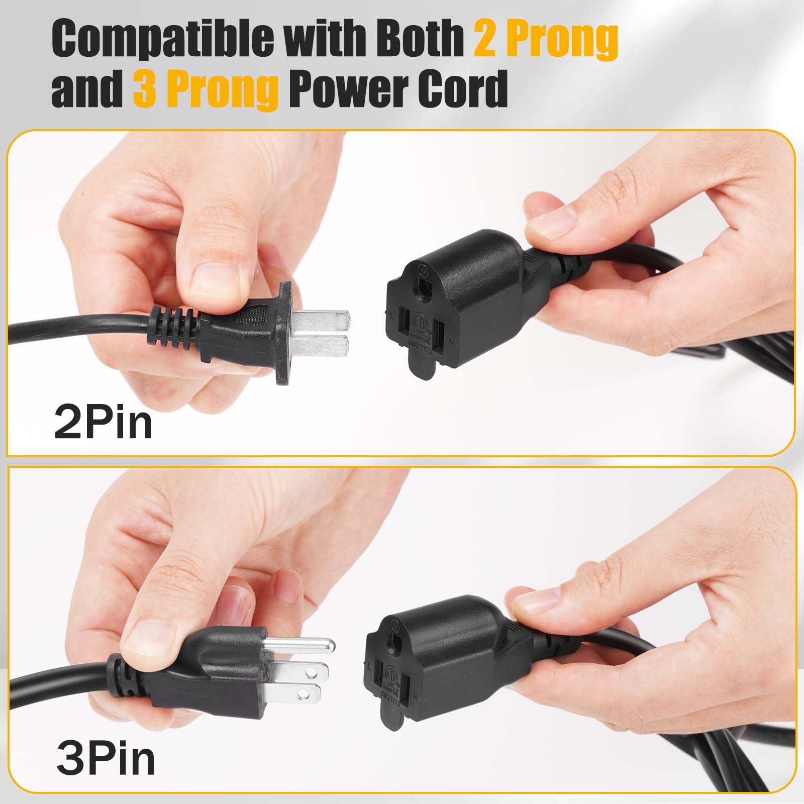 Cable Nahao 4-outlet power strip ideal for computers and LED lights in tight spaces.