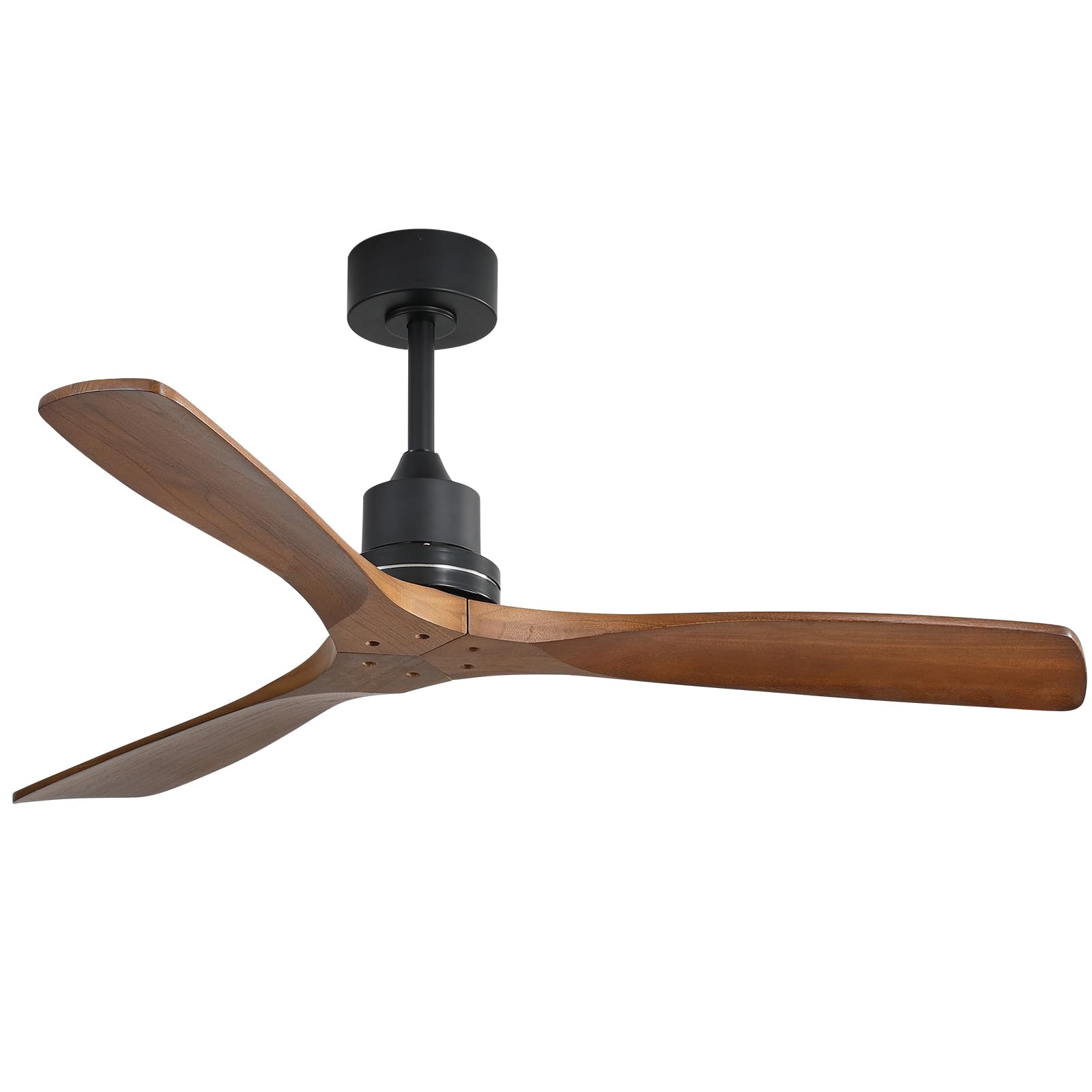 CACI Mall wood ceiling fan 52-inch walnut with no light for elegant indoor spaces.