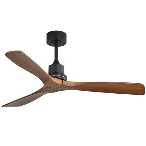CACI Mall wood ceiling fan 52-inch walnut with no light for elegant indoor spaces.