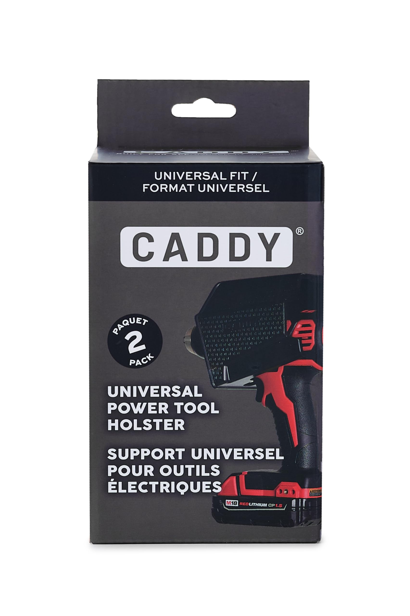 CADDY cordless drill storage keeps tools organized and accessible.