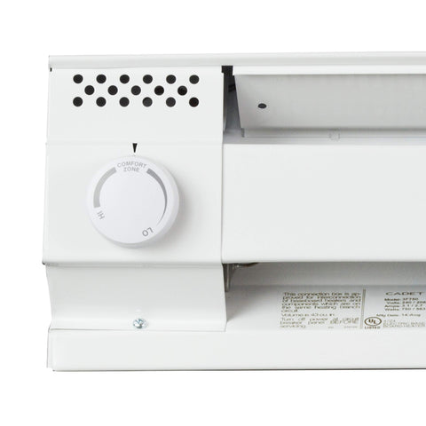 Cadet BTF1W easy-install end view demonstrates wiring-free mounting