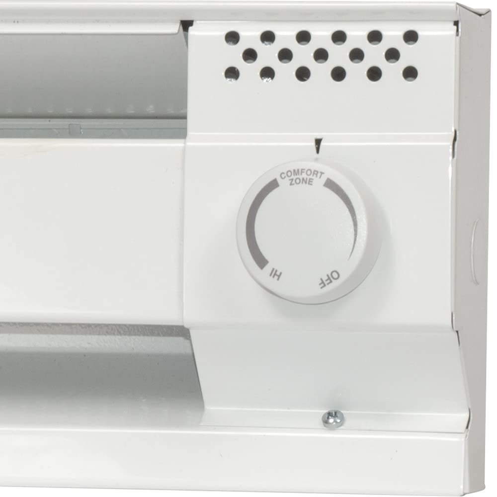 Cadet BTF2W baseboard thermostat side view highlighting end mounting option