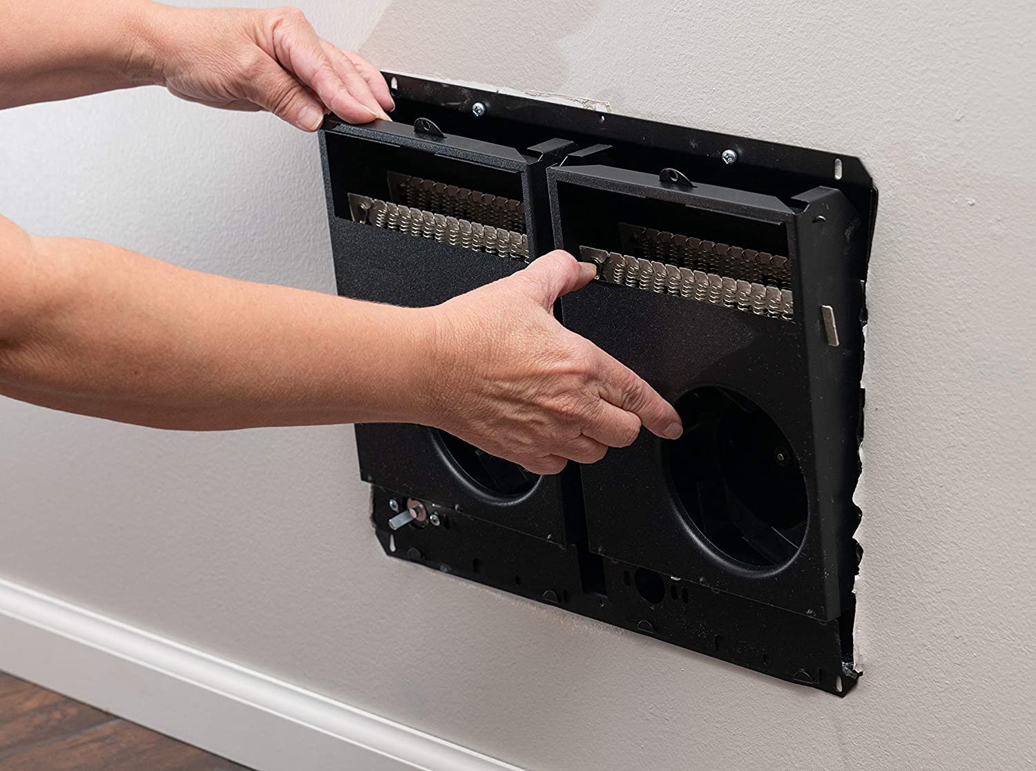 Cadet Com-Pak Twin side vent detail supports airflow