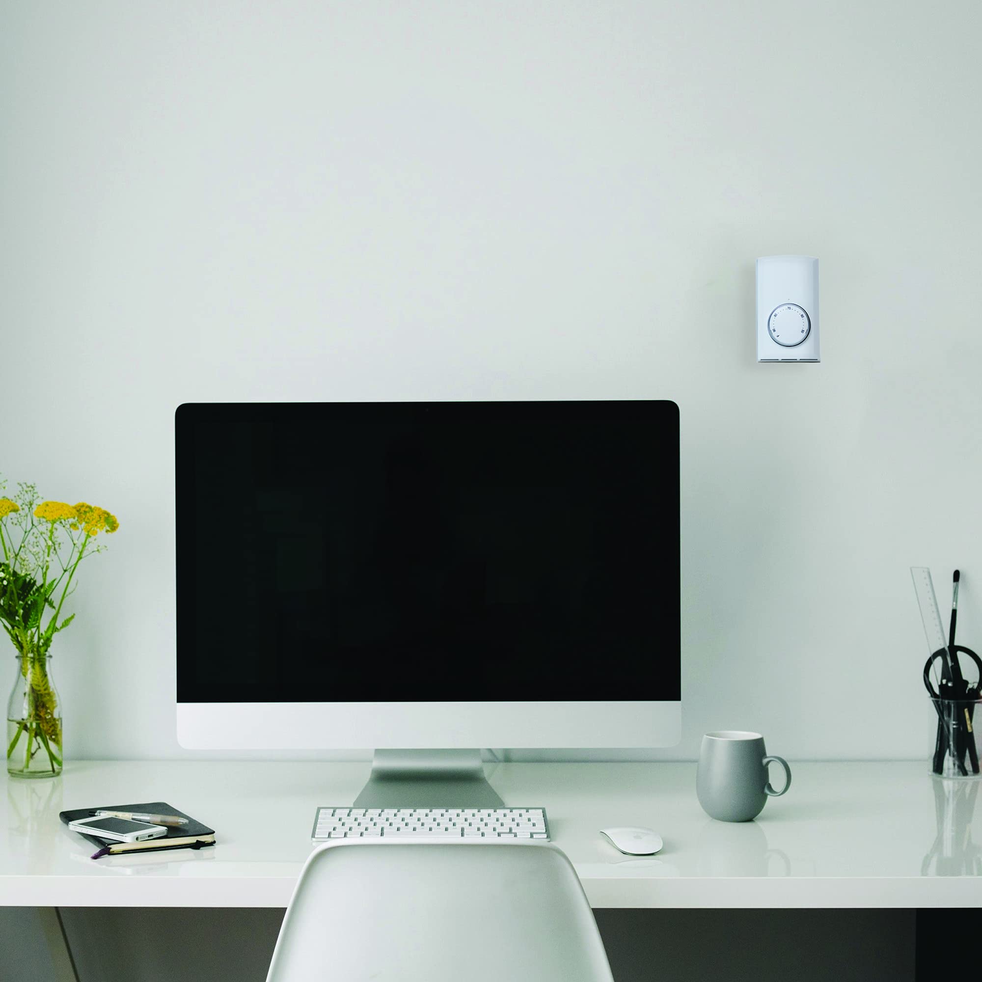 Cadet T521-W wall plate front view supports compact, clean setup.