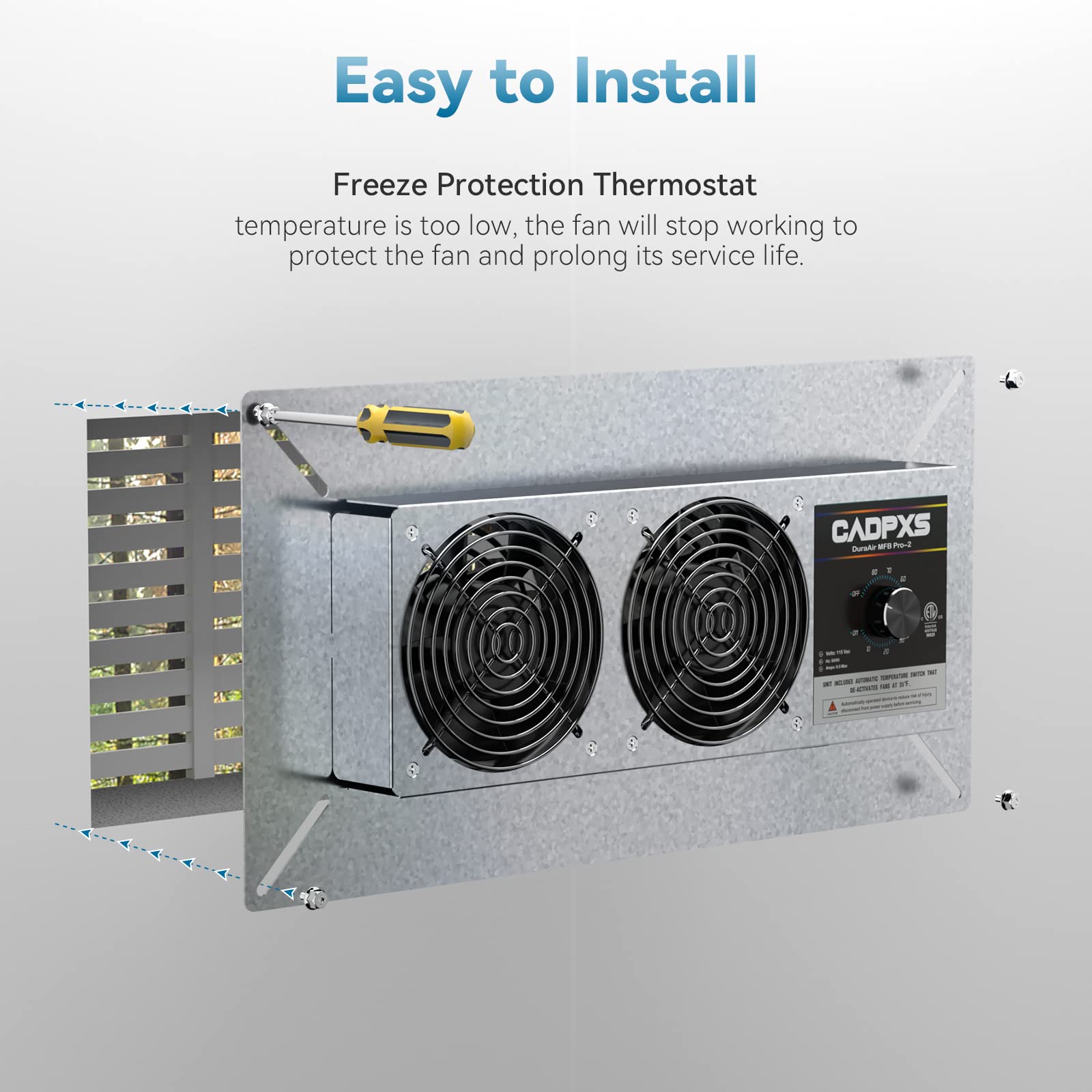 CADPXS exhaust vent removing moisture and odors