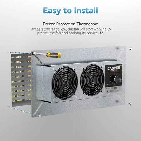 CADPXS exhaust vent removing moisture and odors