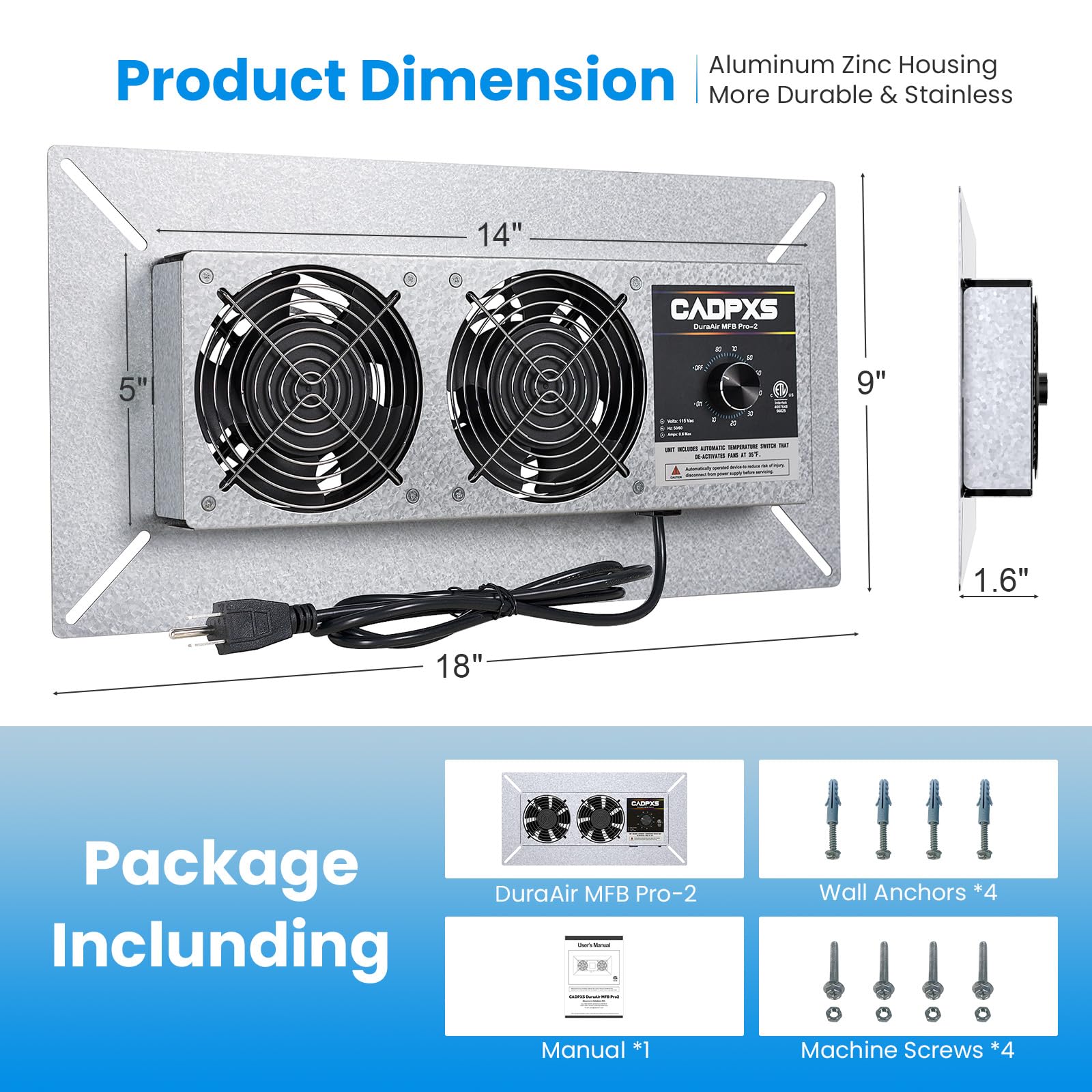 CADPXS freeze protection thermostat guards during cold outdoor temps