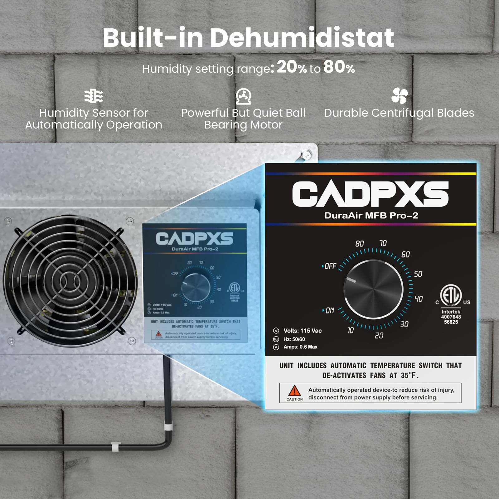 CADPXS humidistat control panel for humidity management