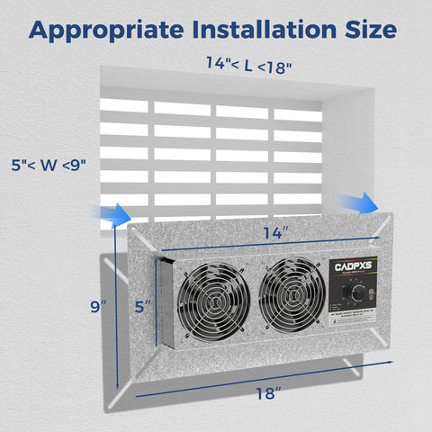 CADPXS versatile unit suitable for crawl spaces, basements, attics, and garages