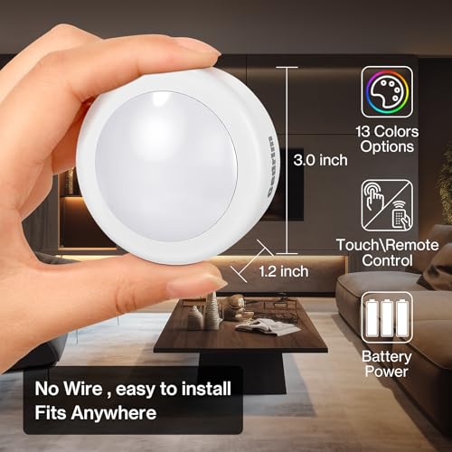 Cadrim puck light color change with remote for customizable mood lighting