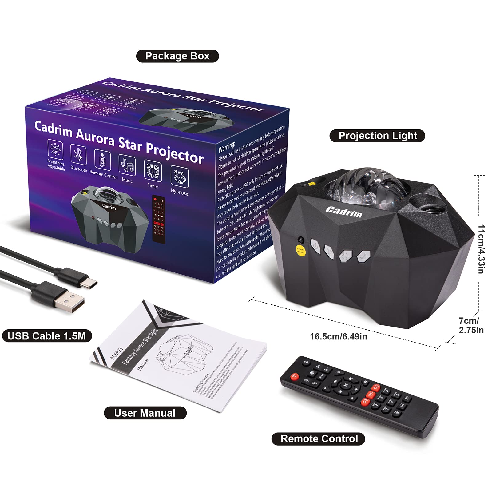 Cadrim Star Projector is ideal for kids and adults' gifts and parties.