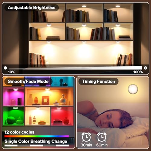 Cadrim under-cabinet puck light installation provides easy, clutter-free kitchen illumination