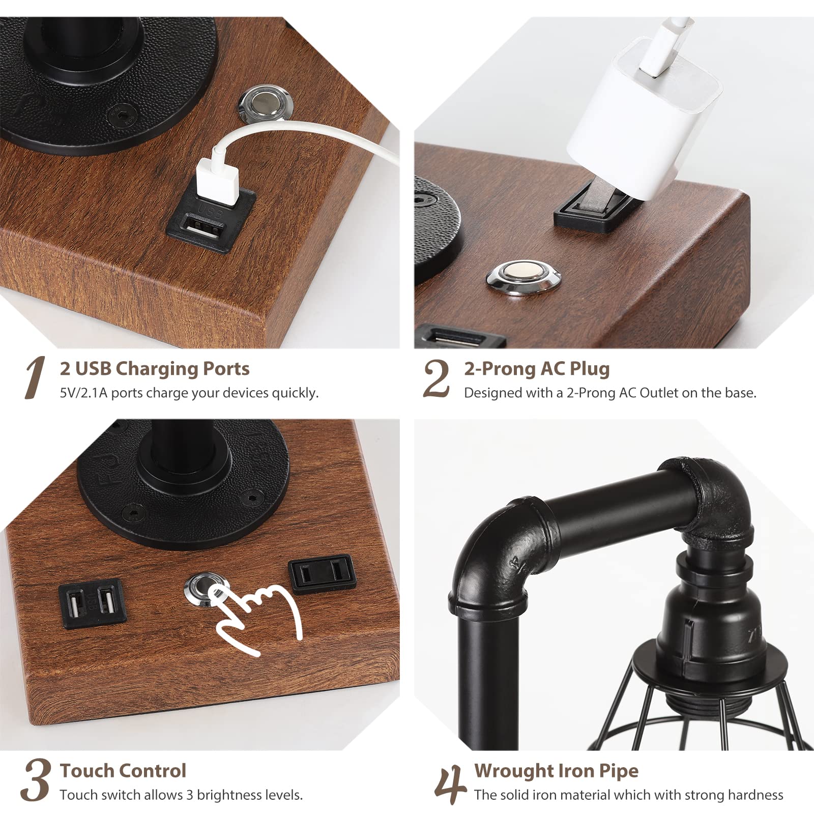 CADUKE dimmable touch control enables three brightness levels.