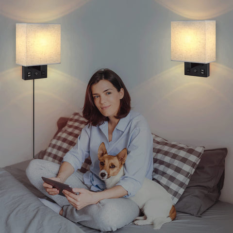 CADUKE plug-in wall sconce ideal for bedside or reading corner