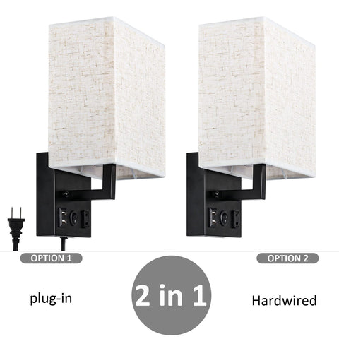 CADUKE wall lamp installation image showing easy assembly and safe plug-in setup