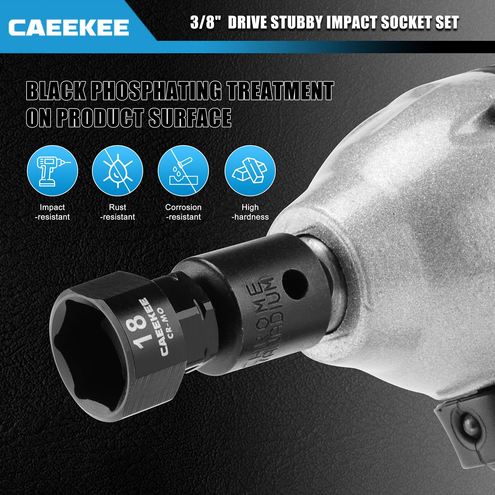 CaeeKee laser-marked socket sizes enable fast identification during tasks