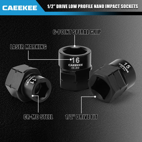 CaeeKee nano impact socket 12mm enables efficient work in compact engine bays.