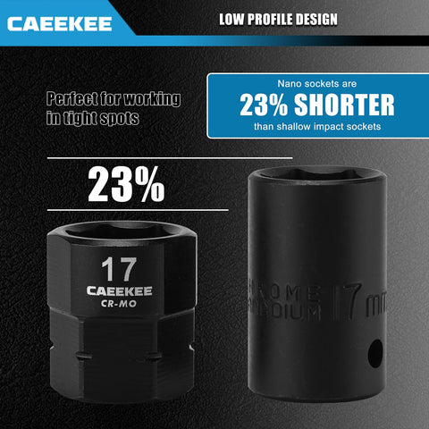 CaeeKee nano impact socket 13mm ideal for constrained spaces and quick tasks.