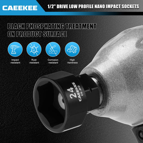 CaeeKee nano impact socket 15mm supports robust torque in cramped work areas.