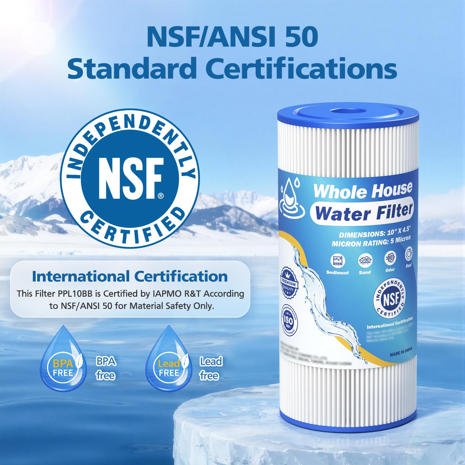 Caehomly 5 micron 10x4.5 filter compatibility list demonstrates broad system fit for many brands.