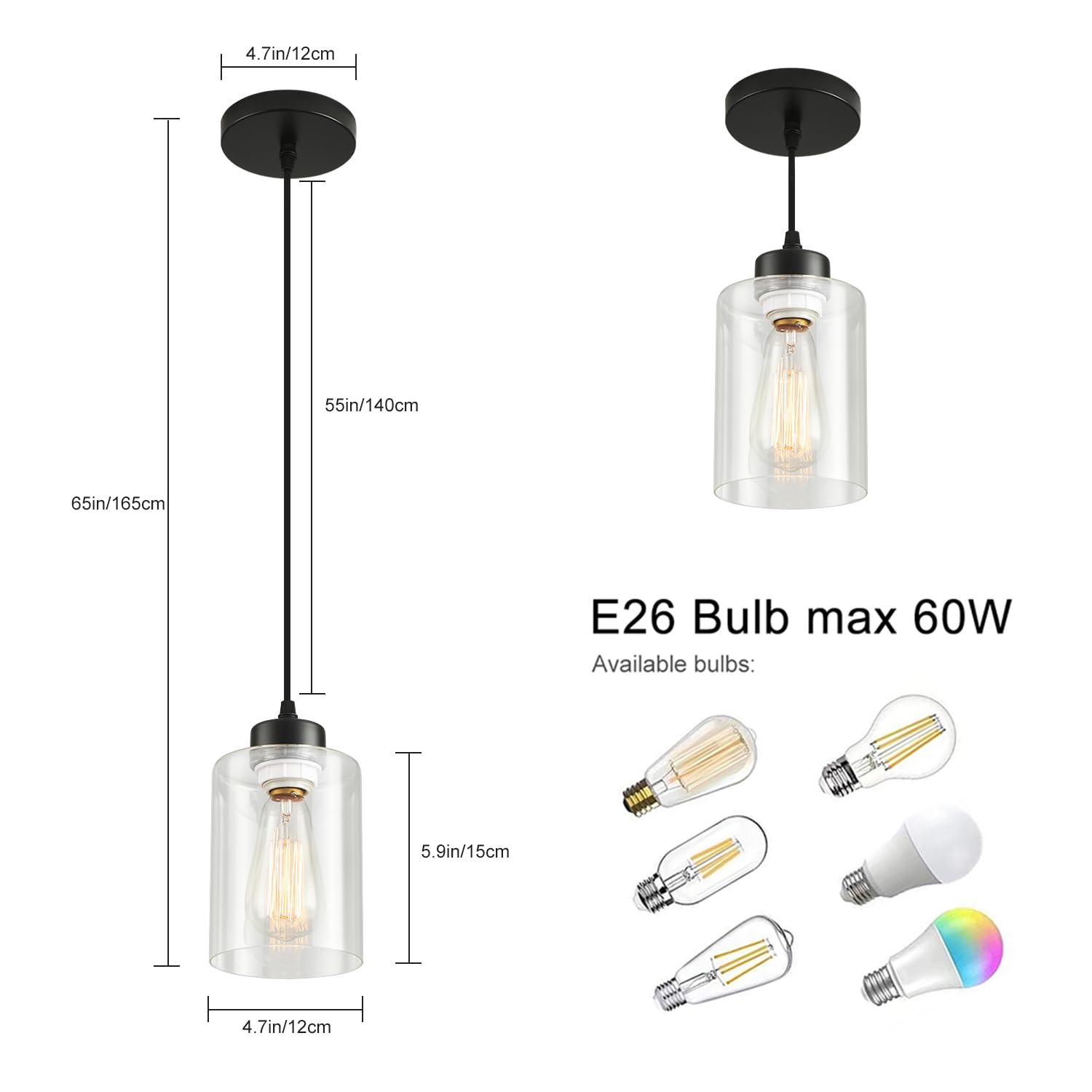 CAFULAM dining room pendant light glass shade creates warm dining ambiance