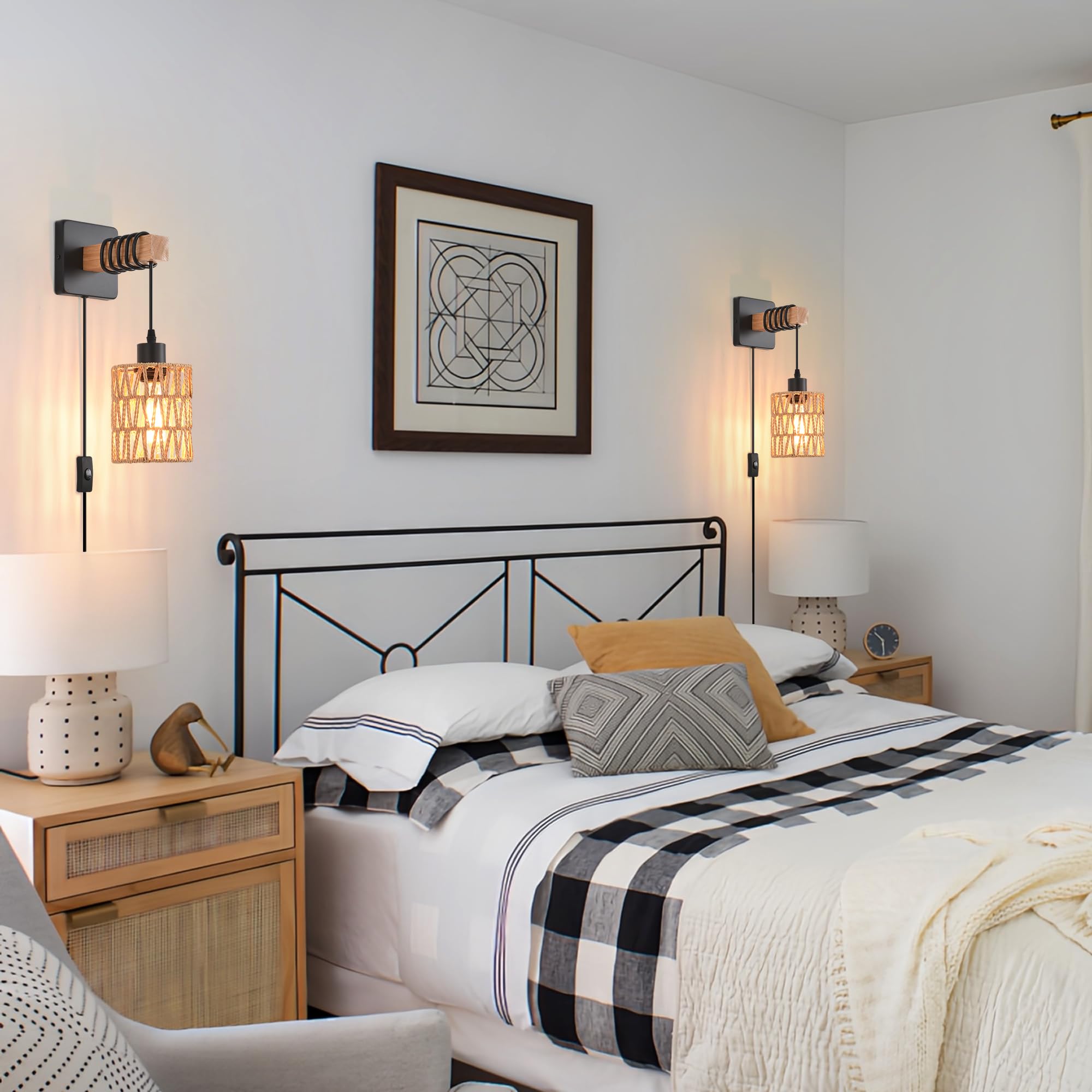 CAFULAM rustic wall sconce assembly view shows simple setup
