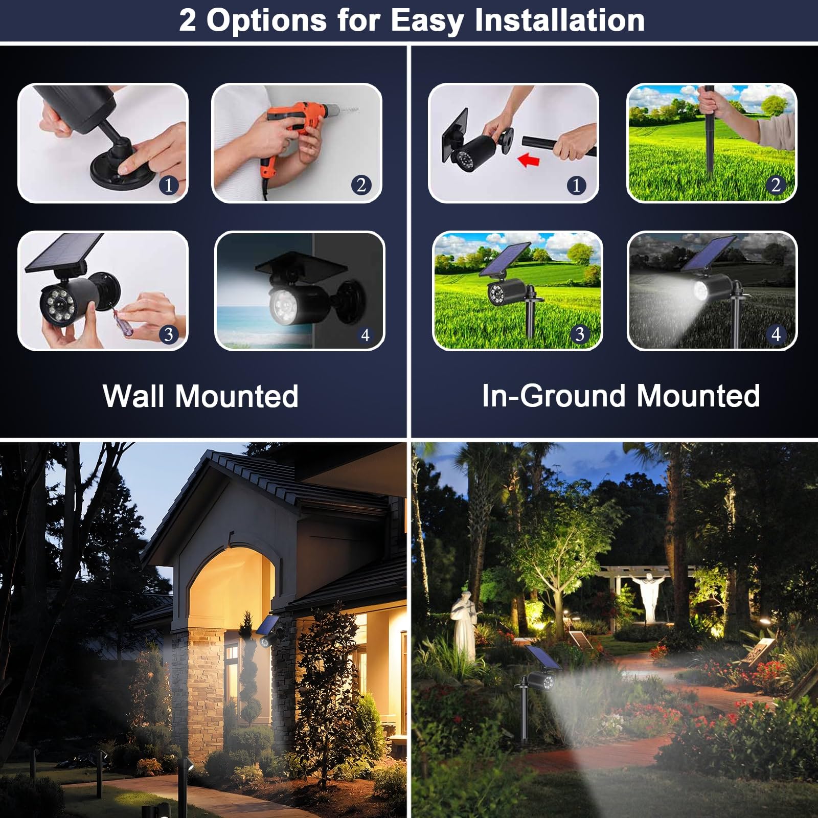 CAHOUGSMT two-pack enables wall-mount or landscape spotlight installation
