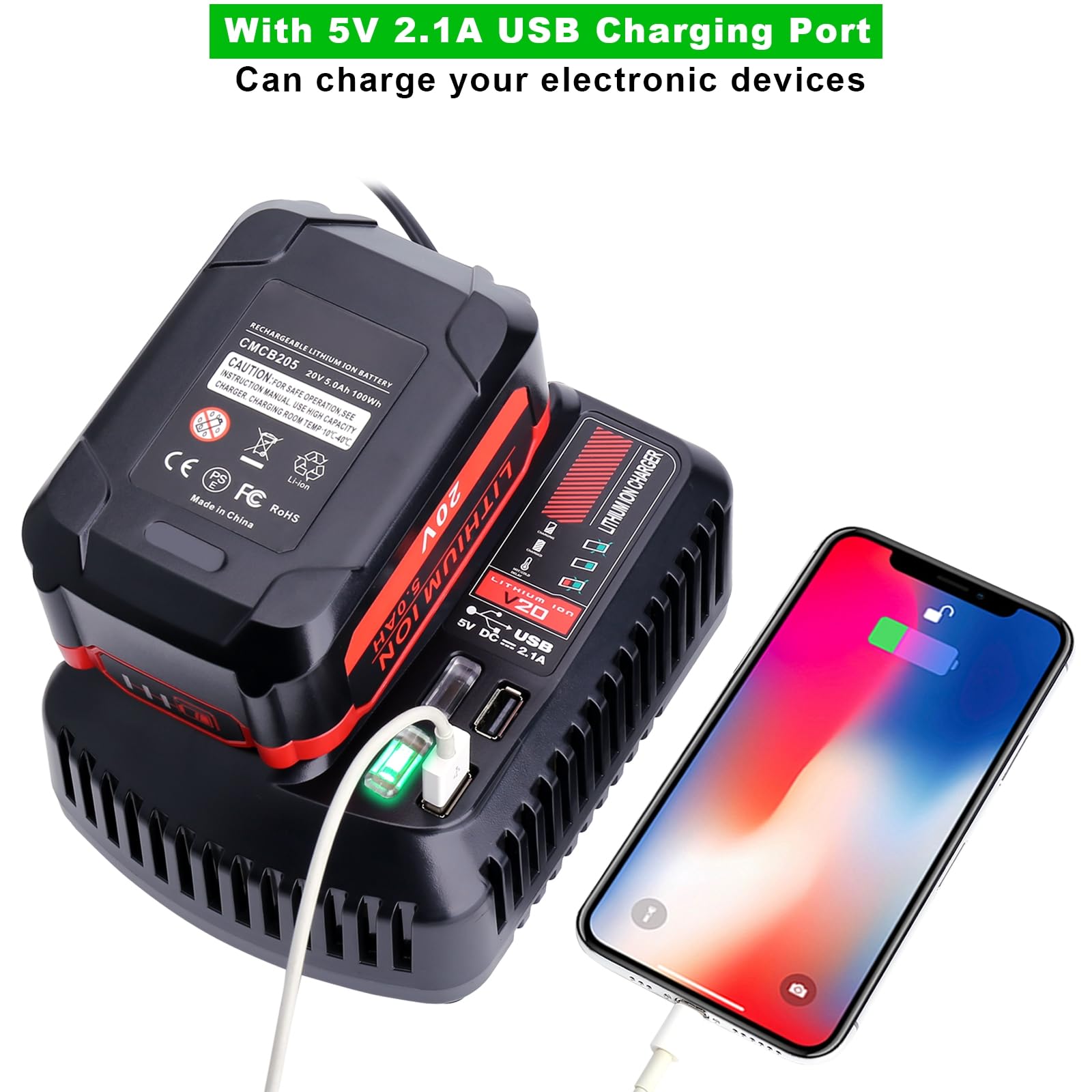 Cailingbat charger packaging box showcasing OEM replacement details