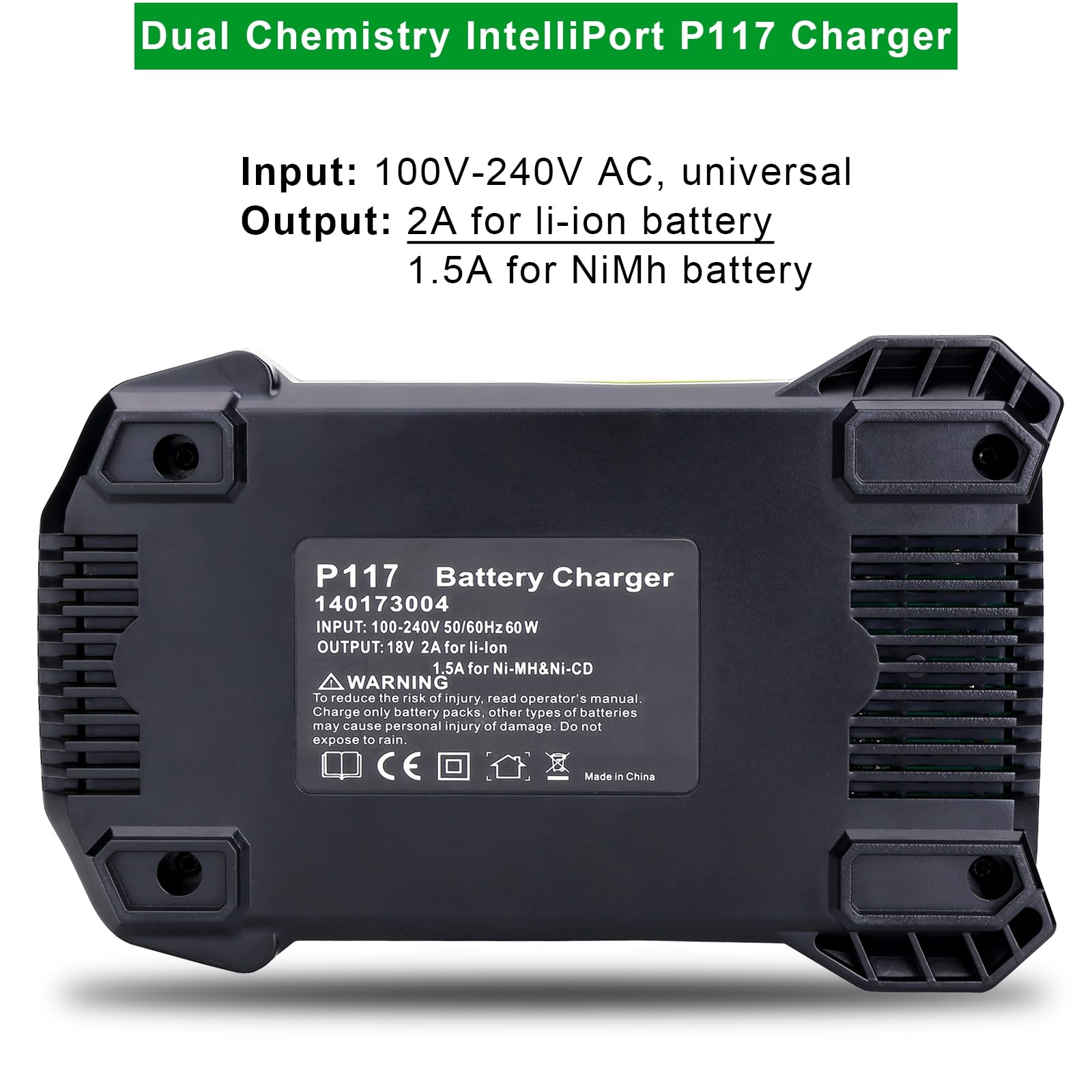 Cailingbat dual-chemistry charger operation demonstrates support for Lithium and NiCad/NiMH packs.