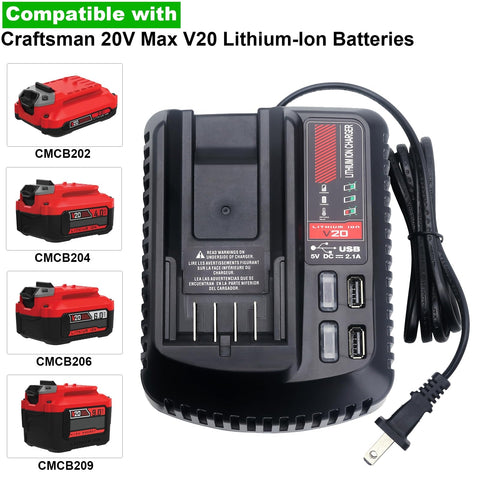 Cailingbat V20 charger back view showing ports and rugged design