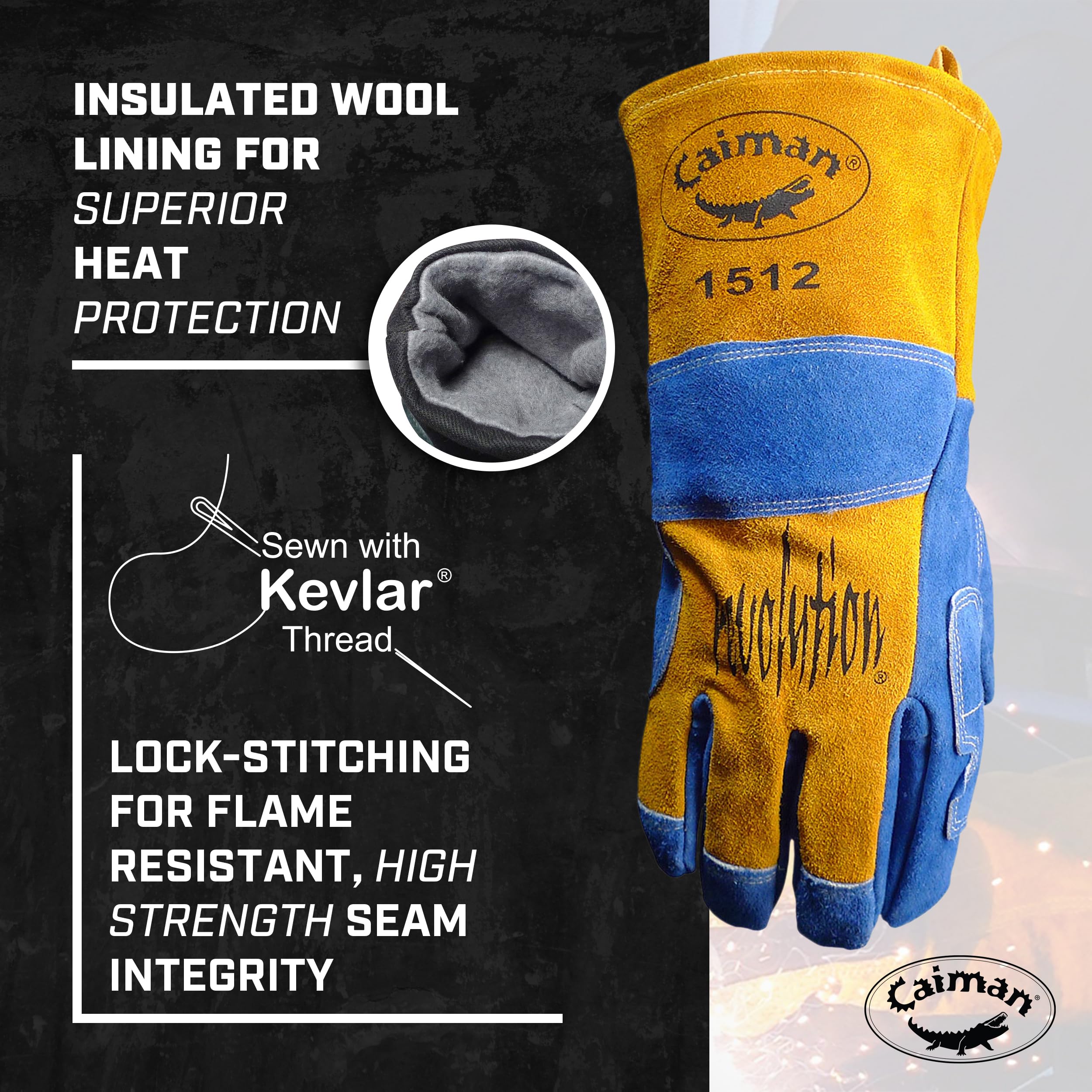 Caiman ANSI heat level 3 protection for high-heat welding tasks
