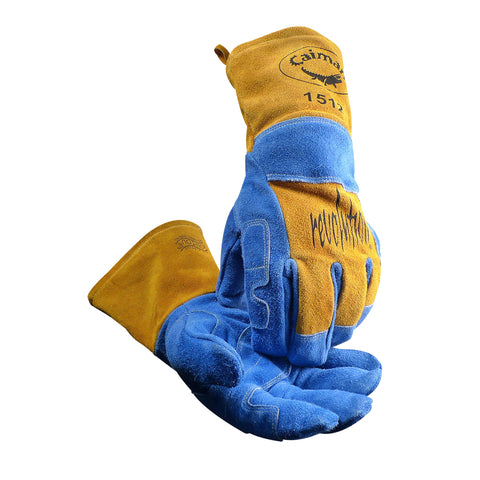 Caiman Premium split cowhide welding gloves with durable outer shell for MIG and stick welding