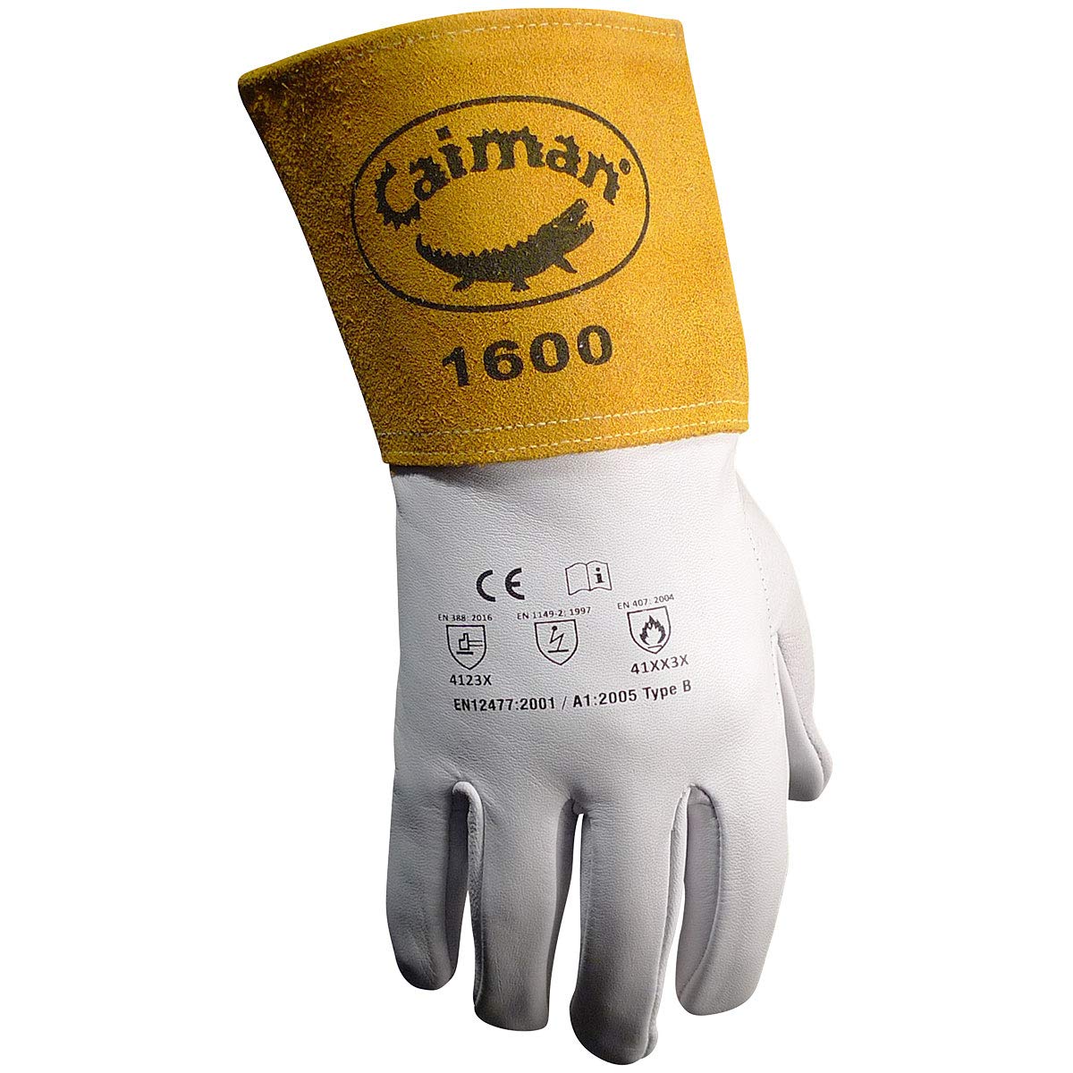 Caiman TIG gloves with 4-inch cuff extended heat protection for safer welds.